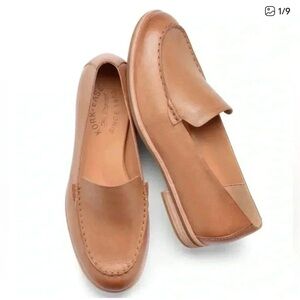Kork Ease Meg Moc Toe Leather Loafers Flats Brown Terra